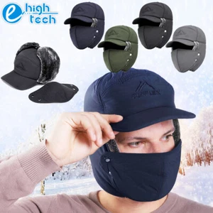 Invierno Cálido Trampero Sombrero Piel Oreja Solapa Aviador Gorra Rusa Hombres Máscara Facial a Prueba de Viento - Imagen 1 de 15