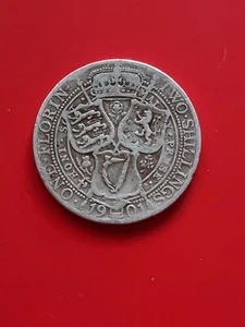 UK 1901 Florin Two Shillings - Picture 1 of 2