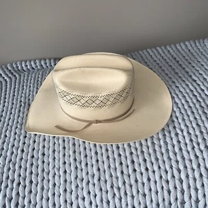 Stetson 10x Brookwood straw cowboy hat hat 7 3/8 Handmade in USA - Picture 1 of 8