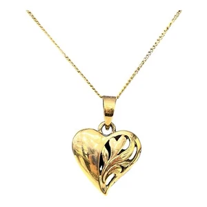 9ct 9K Yellow Gold Filigree Heart Pendant 4.02 Grams. Brand New - Picture 1 of 7