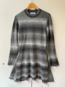 Atmos Here Size 16 Womens Wool Blend Grey Long Sleeve Knit Dress Above Knee - Picture 1 of 8