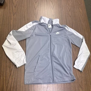 Nike Track Jacket Youth Xl X Large Two Tone Gray Full Zip Athletic Vintage - Picture 1 of 9