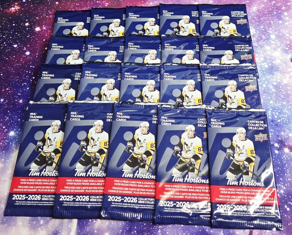 2025-2026 UD TIM HORTONS 20 PACOTES SELADOS DE CARTÕES DE HÓQUEI MCDAVID/CROSBY/BEDARD? - Imagem 1 de 1