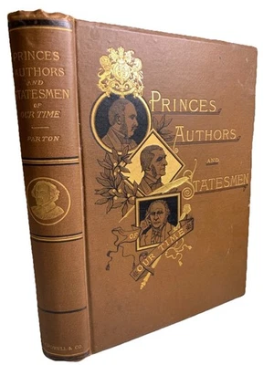 Antique Ornate Gilded Embossed Victorian Book PRINCES AUTHORS STATESMEN 1885 Foto 1 de 4