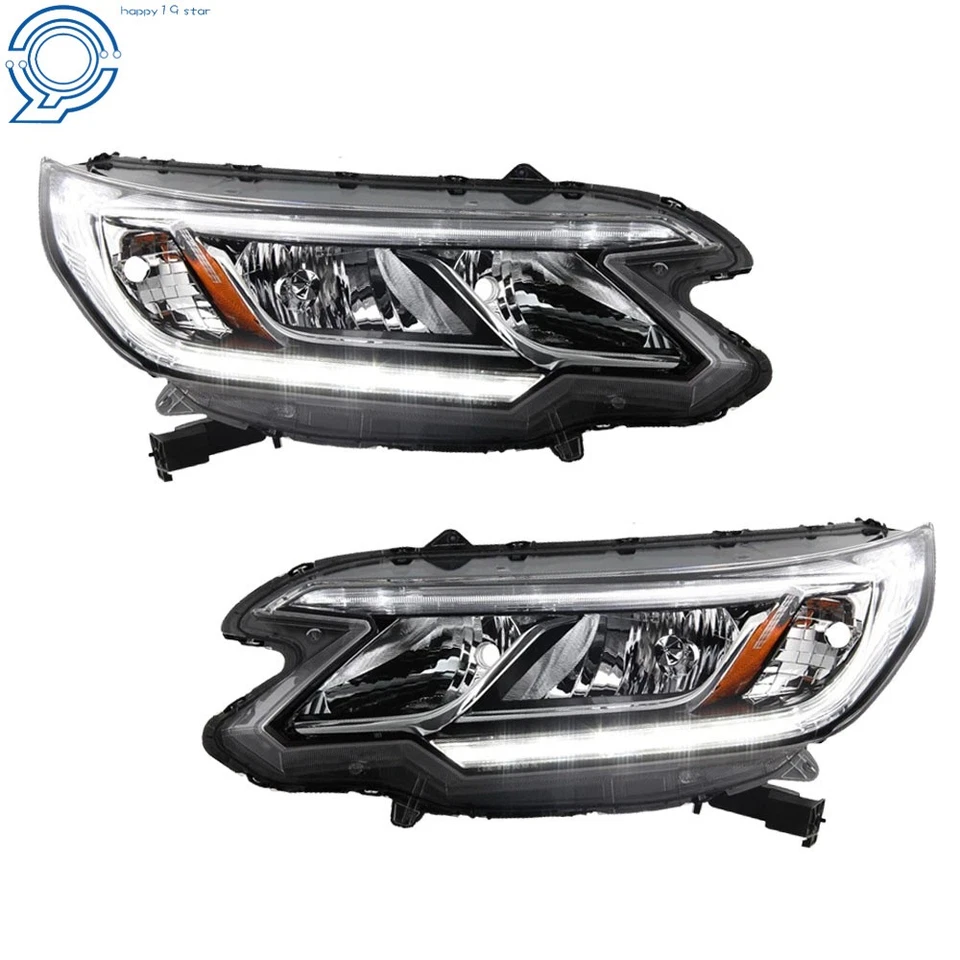 For Honda CR-V 2015 2016 Halogen Projector Headlight Assembly W/DRL 2PCS RH+LH Foto 1 de 4
