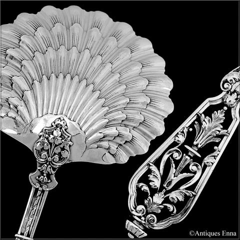 Puiforcat French Sterling Silver 18k Gold Strawberry Spoon, Rennaissance Cover