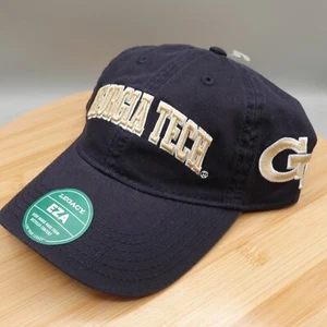 NWT Georgia Tech Yellow Jackets Hat Cap Strap Back Navy Blue Legacy Cotton Dad - Picture 1 of 8