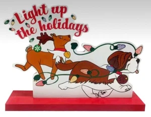 Christmas Elf On The Shelf Pets “Light up the Holidays” St. Bernard + Reindeer - Picture 1 of 2