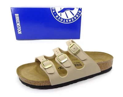 Birkenstock FLORIDA Sandalen Pantoletten Slipper Schmale Sandcastle Beige Gr. 38 - Bild 1 von 4