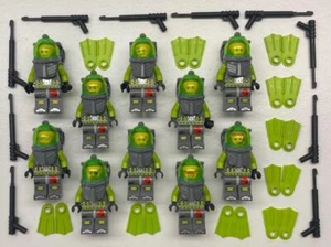 10 Lego Atlantis Divers Minifigs Lot: figures underwater scuba city town guys - Picture 1 of 1