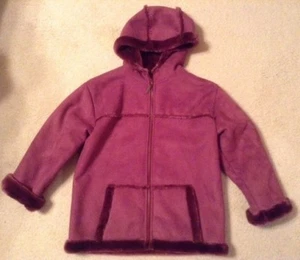EUC! Girls Widgeon Plum Faux Suede/Faux Fur Lined Sz 10 - Picture 1 of 4