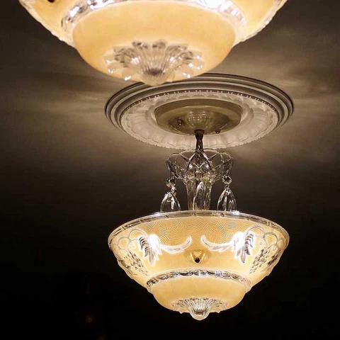 478 Antique/Vtg 1930s 40s CEILING LIGHT Art Deco fixture lamp chandelier fixture Cover