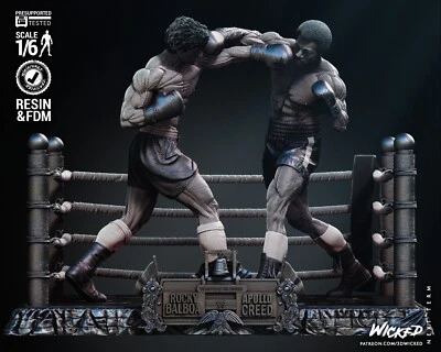 Rocky Balboa and Apollo Creed Diorama 3D Resin Scale Figure Kit/Unpainted - Image 1 of 4