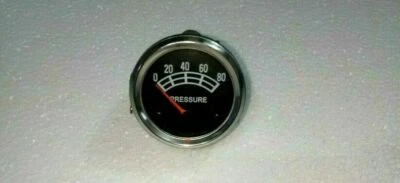 52mm 2" New Mechanical Oil Pressure Gauge -Black Chrome - Image 1 of 4