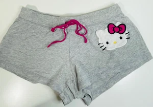 Girl's Hello Kitty Fuzzy Face Gray Drawstring Shorts -Size Tag Faded 2011 - Picture 1 of 9