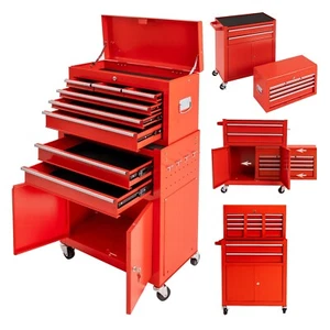 8-Drawer Rolling Tool Chest Steel Combination Set Red - Picture 1 of 11