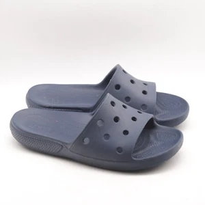 Crocs Classic Sandals Slides Mens Size 9 Navy Blue Slip-On Open Toe - Picture 1 of 6