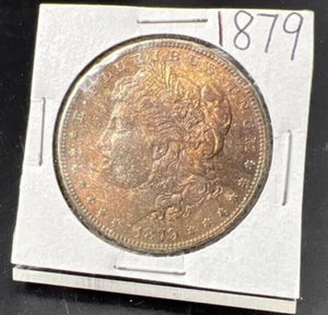 1879 P $1 Morgan Silver Dollar Coin CH BU UNC Unc PQ Toning Toner Obverse - Picture 1 of 15