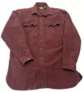 Vintage L.L. Bean Herren schwer mittelgroß weinrot Flanell 100 % Baumwolle Hemd USA - Bild 1 von 4