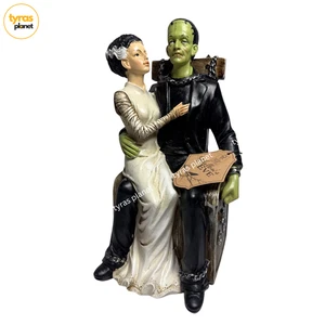 Frankenstein & the Bride of Frankenstein On His Lap Chair Halloween Decor 2024 - Picture 1 of 7