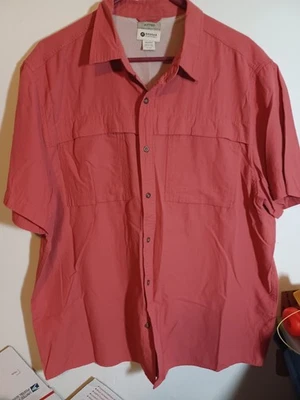 Haggar Lightweight  Men's Size 2XL Salmon color Outdoor Shirt Short Sleeve - Image 1 of 4