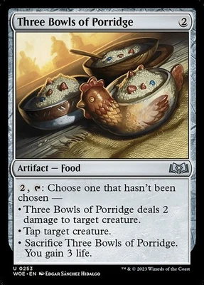 (1x FOIL) THREE BOWLS OF PORRIDGE - Eldraine – MTG Magic the Gathering Card - Image 1 of 4