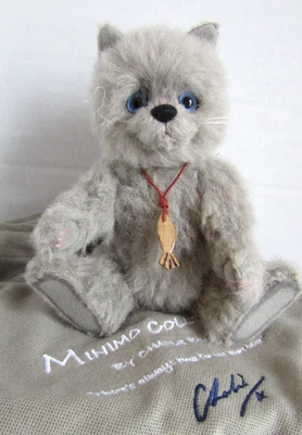 Charlie Bears 7" Minimo 2016 Mohair AZUL el gato con bolsa LE 1200 Foto 1 de 4