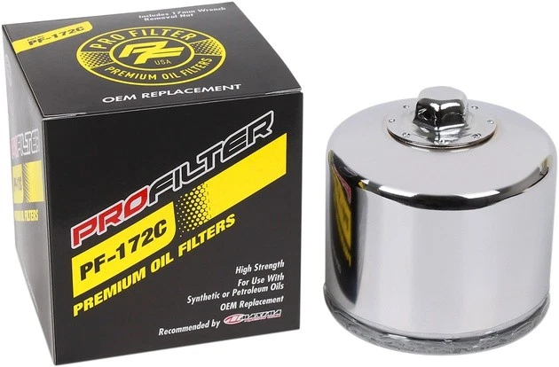 Filtro de aceite Pro Filter Premium cromado #PF-172C Harley Davidson Foto 1 de 1