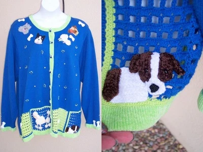 Quacker Factory Dog cardigan sweater plus size 3x Poodle Spaniel Terrier puppy - Image 1 of 4