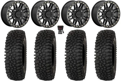 KMC Cage Beadlock 15" Wheels Bk 32" Roctane ST Tires Honda Pioneer 1000 / Talon — 第 1/4 张图片