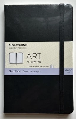Moleskin Art Collection Sketchbook Artist Draw Black Hard Cover 4.5" x 7" Pocket - Image 1 of 4