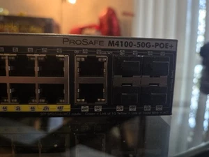 Netgear M4100-50G-PoE+ V1H1 ProSafe 48-Port Gigabit L2+ PoE+ Switch (GSM7248P) - Picture 1 of 9
