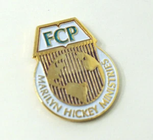 FCP Marilyn Hickey Ministries World Globe Religious Lapel 1" x 3/4" Pin Pinback - Picture 1 of 2