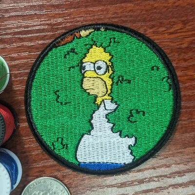 Homer Simpsons Patch Bush Meme TV Cartoons Embroidered Iron On Patch 2.5" - Image 1 of 3