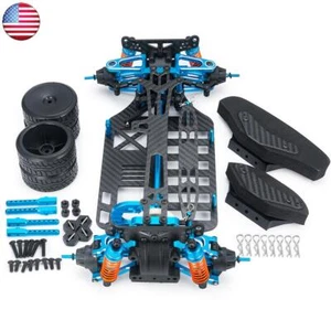 Alloy & Metal Shaft Drive 1/10 4WD Touring Car Frame Kit for TAMIYA TT01 Blue - Picture 1 of 12