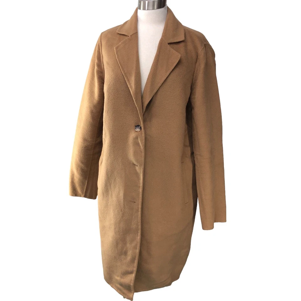 Abrigo chaqueta polar J Jill para mujer talla S camel peluche difuso chaquetón longitud media Foto 1 de 4