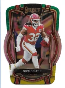 Nick Bolton 2022 Panini Select verde amarillo Prizm troquelado #253 KC Chiefs - Imagen 1 de 2