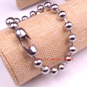 10mm 9'' Huge Stainless Steel Silver Tone Ball chain Beads Bracelet For Mens Coo