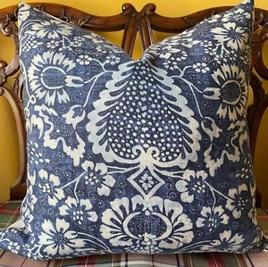 Ralph Lauren La Garoupe Indigo 100% Fine Linen Custom Pillow Cover All Sizes - Picture 1 of 10
