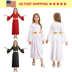 Kids Girls Angel Costume Medieval Princess Ball Gowns Halloween Fancy AU - Picture 1 of 38