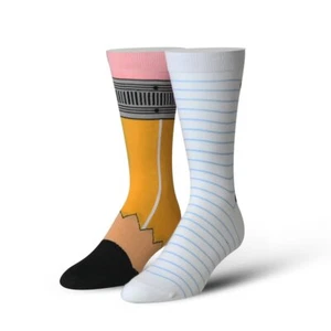 Cool Socks Kid's Novelty Crew Socks, Pencil & Paper, Size 7-10 Years - Picture 1 of 4