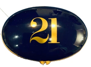 Vintage The 21 Club NYC Restaurant Cobalt Blue Limoges Porcelain Box - Picture 1 of 20