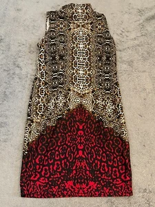 Venus Dress Womens Large Animal Print Leopard High Neck Sleeveless Evening - Picture 1 of 5