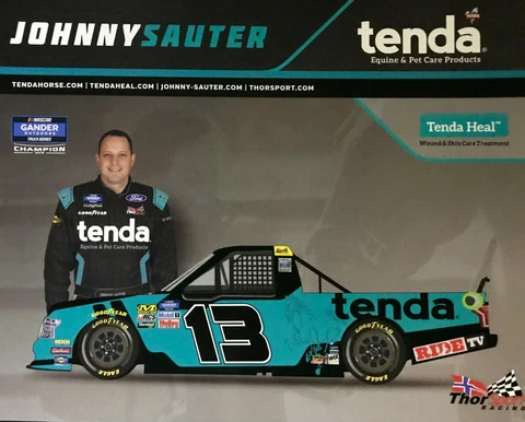 2019 JOHNNY SAUTER "TENDA" #13 NASCAR GANDER OUTDOOR TRUCK POSTCARD Cover