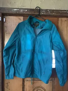 Vintage Eddie Bauer Seattle Men's Raincoat Windbreaker With Packable Hood Teal - Picture 1 of 8