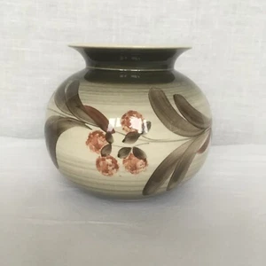 Vintage Jersey Pottery Bulbous Vase 12cm Tall Earthy Colours Autumnal 1960's - Picture 1 of 16