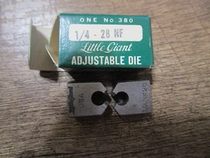 NOS Greenfield Little Giant No. 380 Adjustable Die Set 1/4" - 28 TPI NF USA - Picture 1 of 1