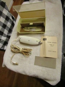 Vintage Sears 2-Speed Electric Scissors Model 2199 Original Case Green Wht 1967 - Bild 1 von 8
