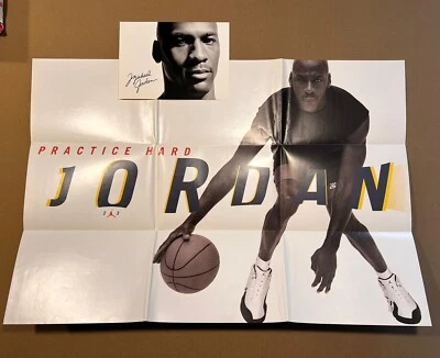 MICHAEL JORDAN 1996 Jumpman Practice Hard 24x16 Poster w/Bugs Bunny, Postcard - Image 1 of 4