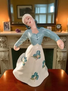 Hedi Schoop Figur Dame tanzend geblümt Kleid 11" groß - Bild 1 von 5